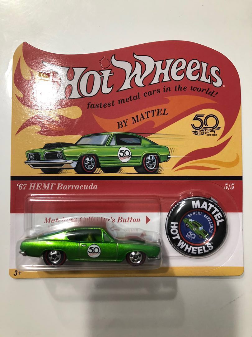 Hot wheels 50th anniversary 67 hemi barracuda store