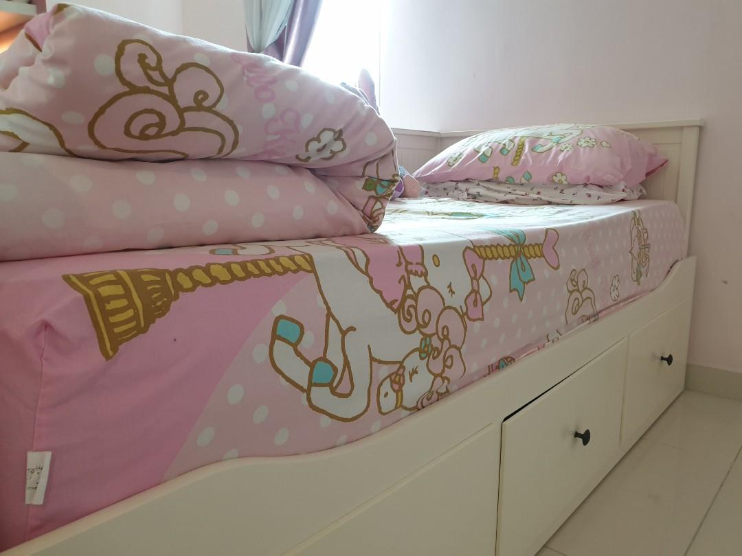 Ikea Hemnes Day Bed Frame With 3 Drawers White Home Furniture