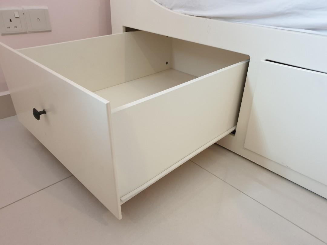 Ikea Hemnes Day Bed Frame With 3 Drawers White Home Furniture