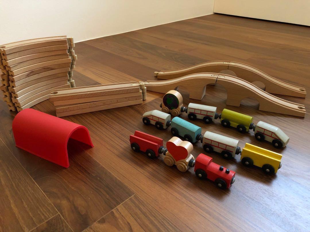 ikea wooden toy train set