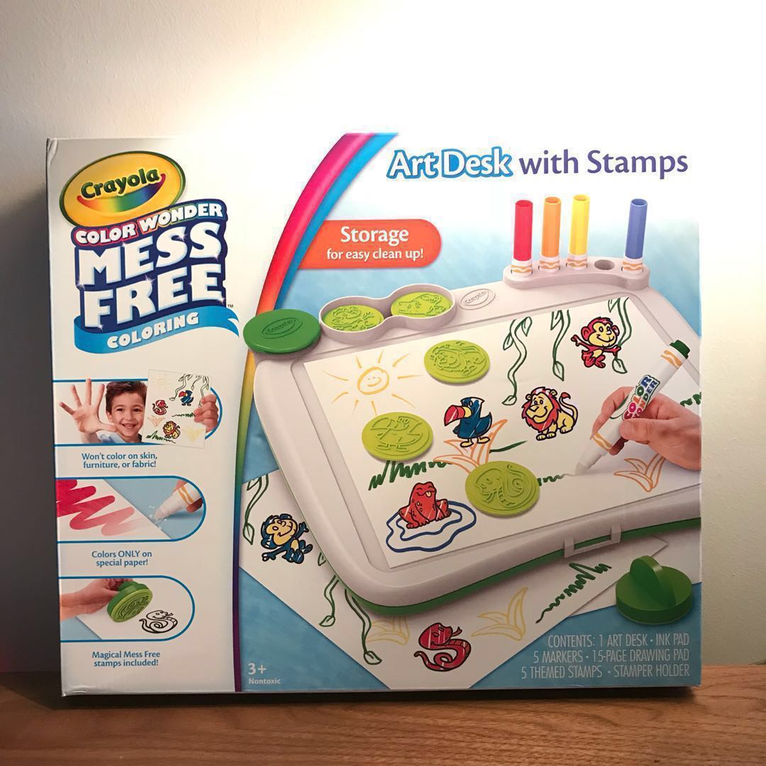 crayola art desk with stamps