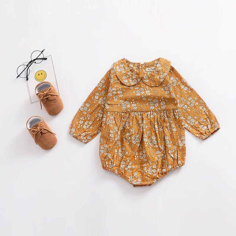 Scallop Collar Mustard Yellow Floral