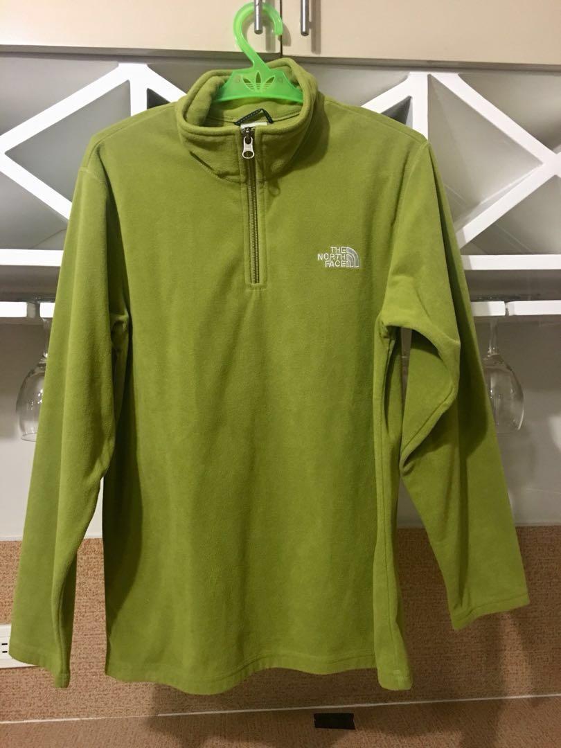 lime green north face hoodie