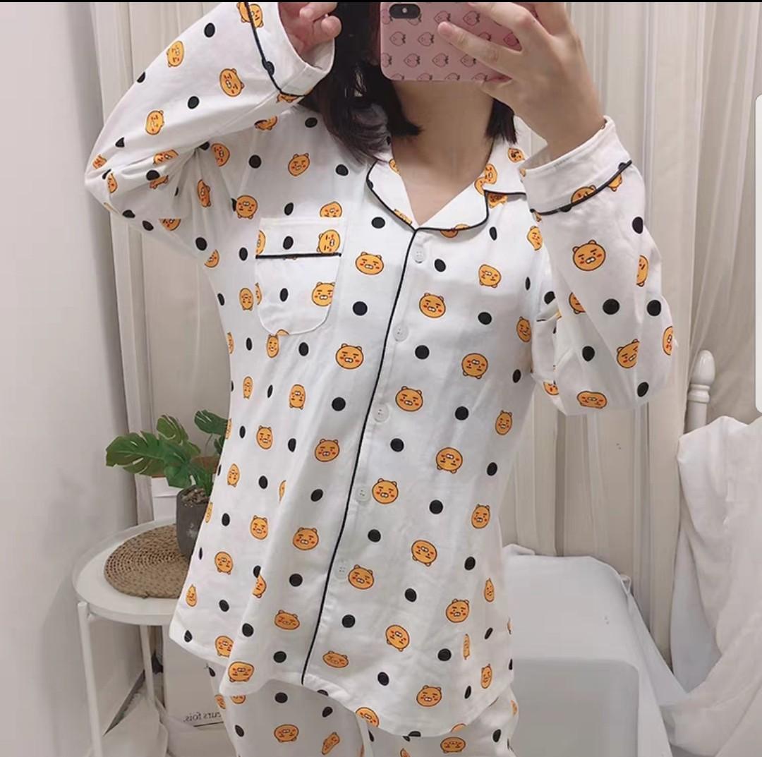 New Instock Kakao Ryan Pyjamas Sleepwear Set White XL size inspired by Women s Fashion New Undergarments Loungewear on Carousell