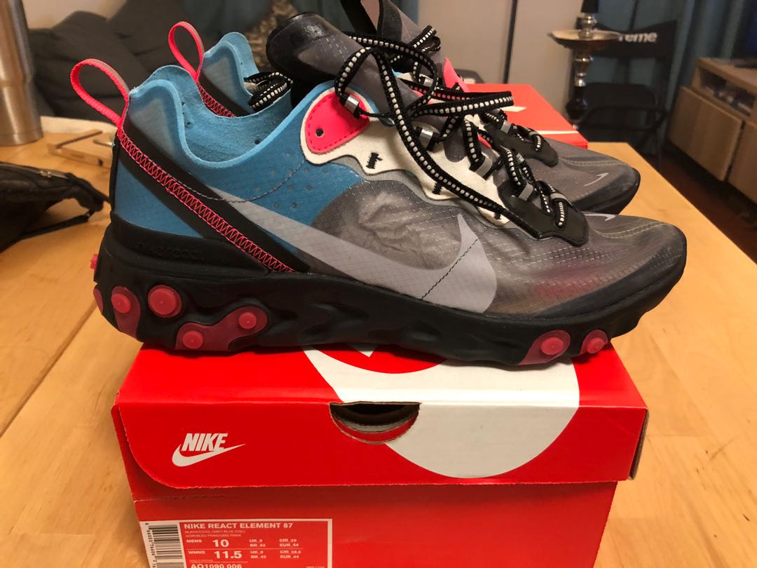 Nike react element 87 black cool grey blue chill sale