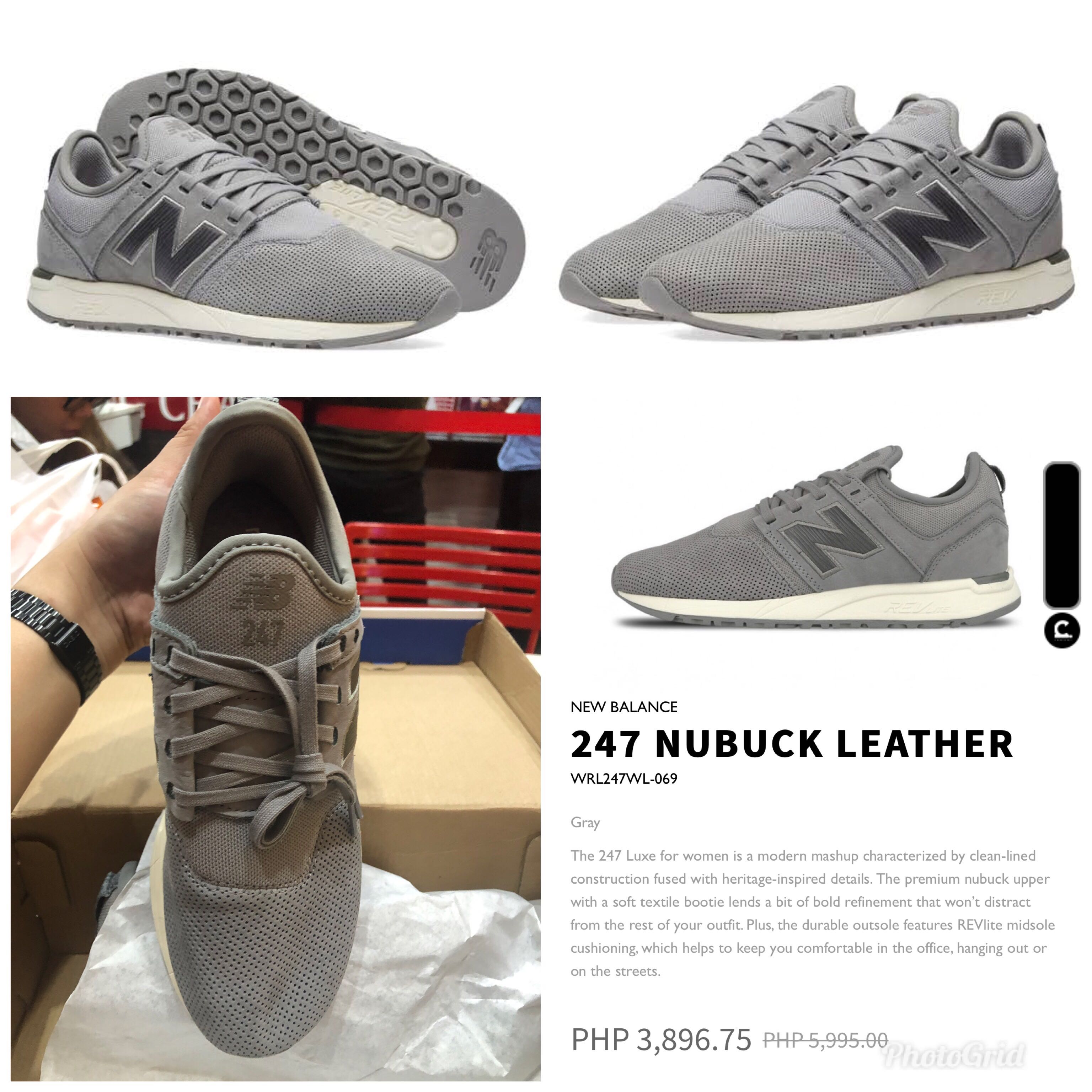 New Balance 247 Nubuck Leather in Grey 