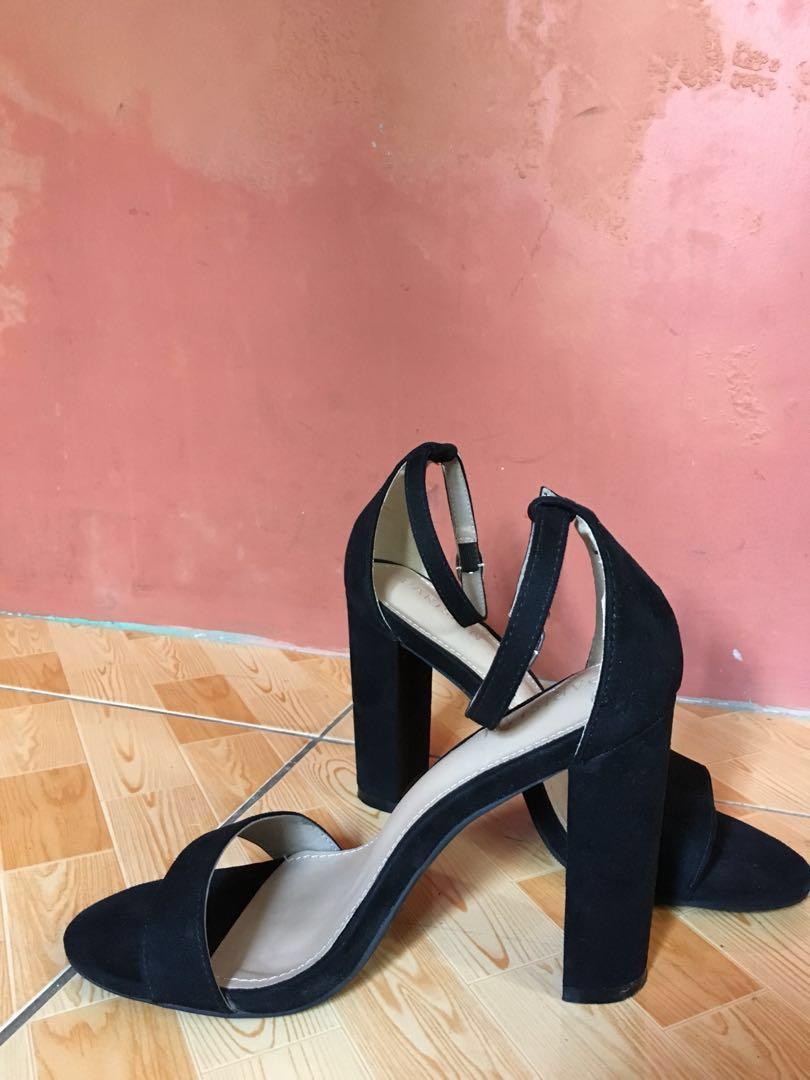 Parisian black sandals with heels size 8, Women's Fashion, Footwear, Sandals  on Carousell