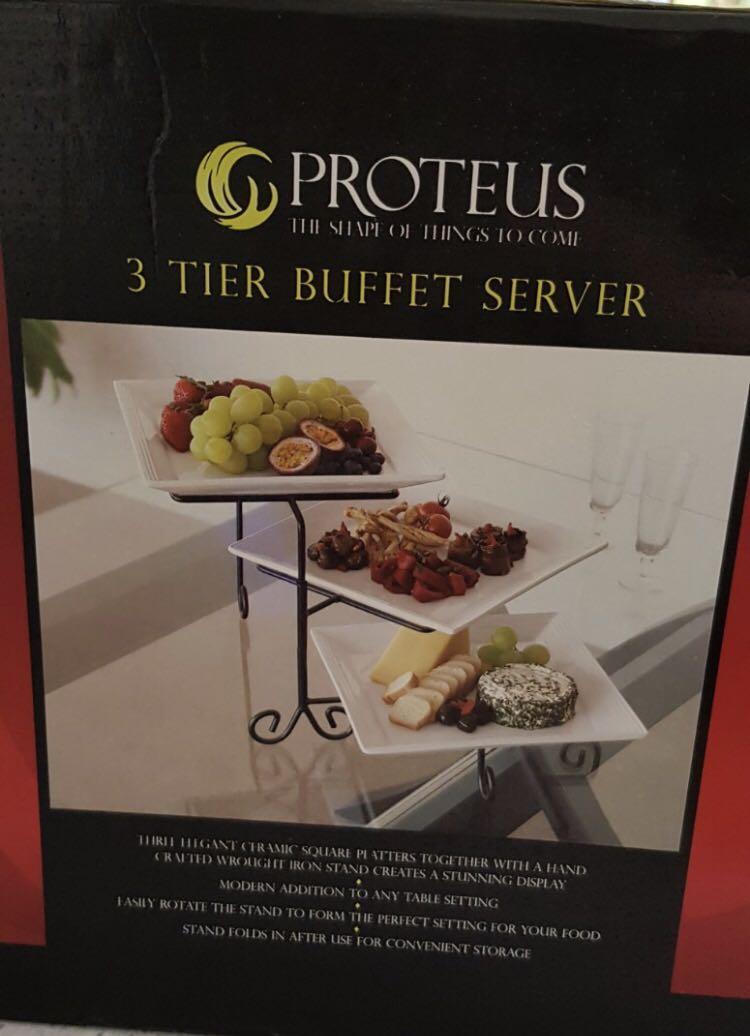 Proteus 3 Tier Buffet Server, Furniture & Home Living, Kitchenware