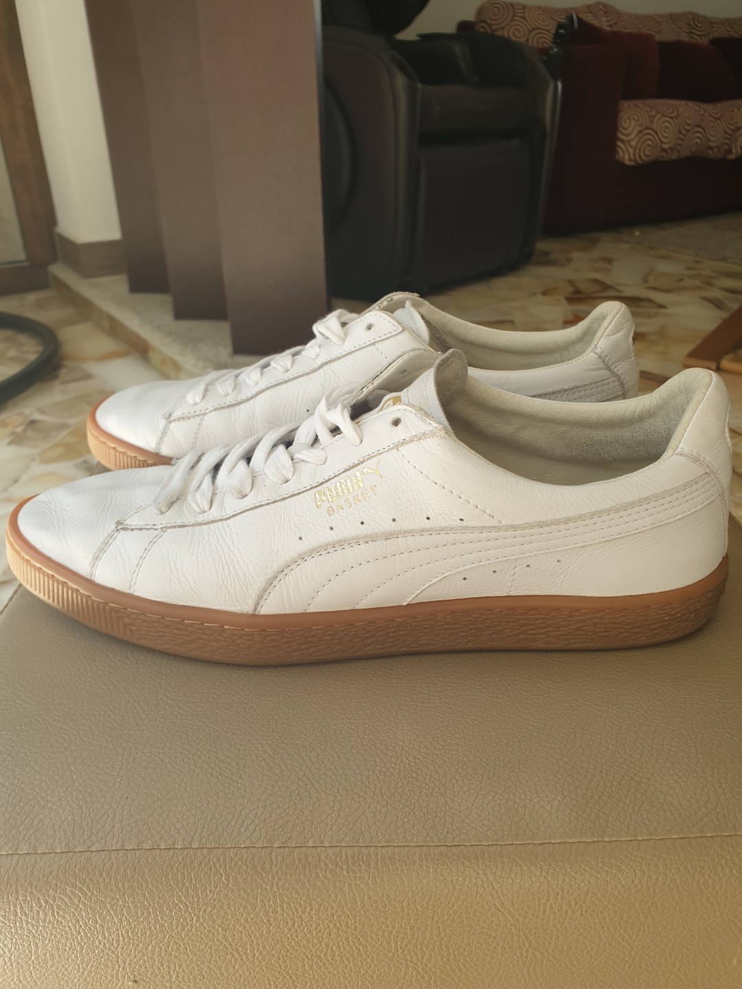 Puma Prime Basket Classic Gum Deluxe White Shoes