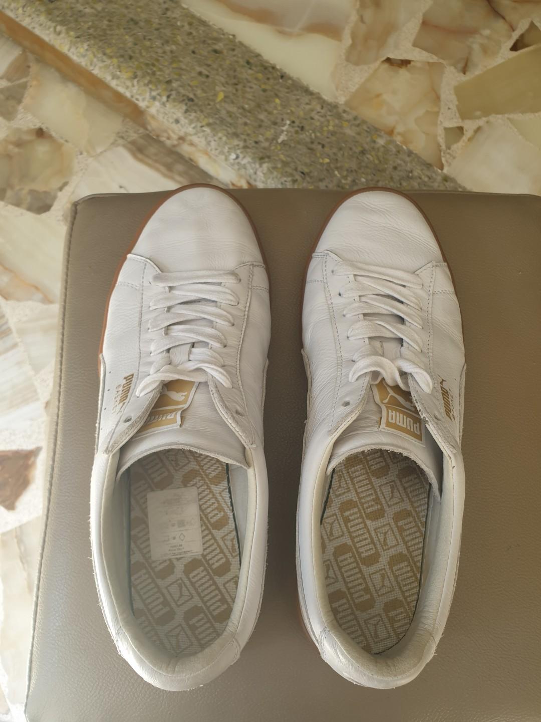 Puma Prime Basket Classic Gum Deluxe White Shoes Men s Fashion
