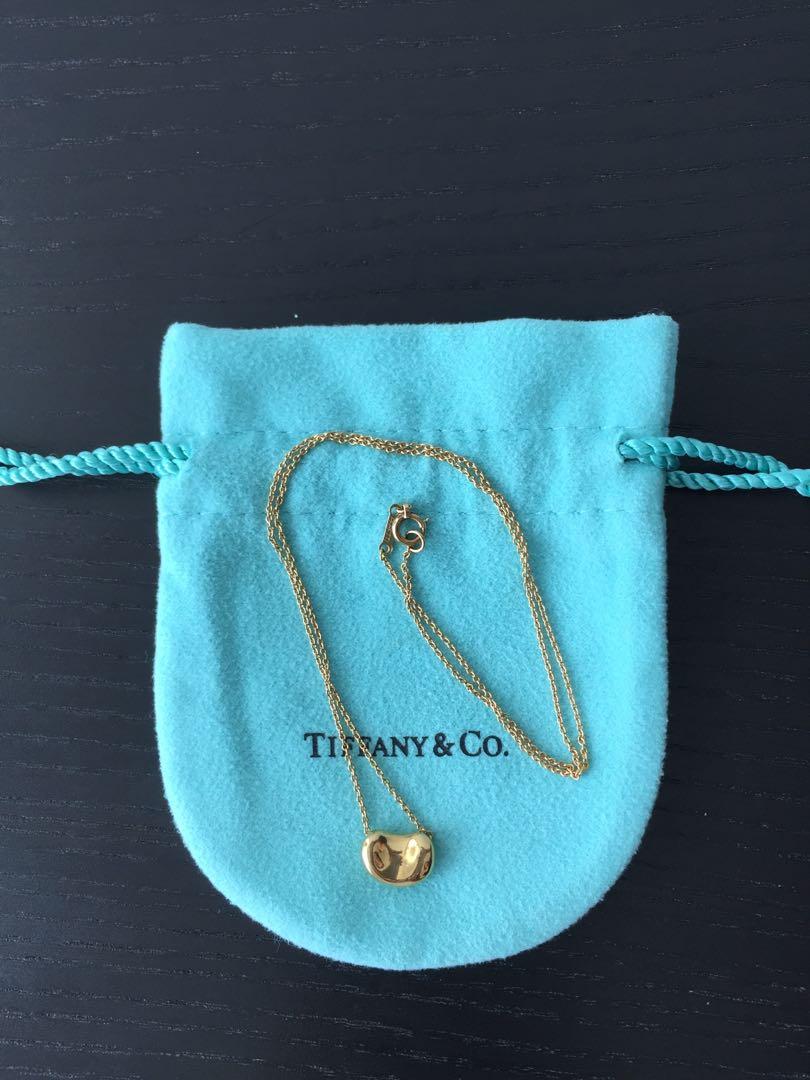 Tiffany 18K Gold Bean Necklace, Women's 