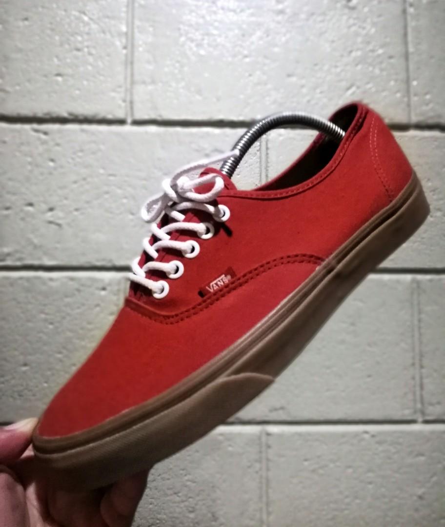 vans authentic red gum sole