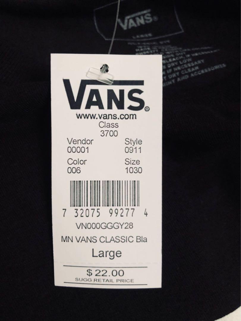 size tag vans original