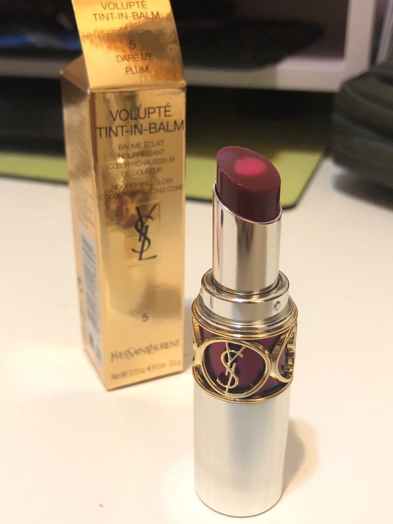 YSL Volupte Tint In Balm lipstick 05 Dare Me Plum Carousell