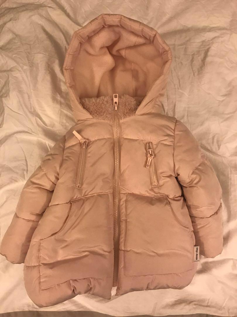 zara baby pink coat