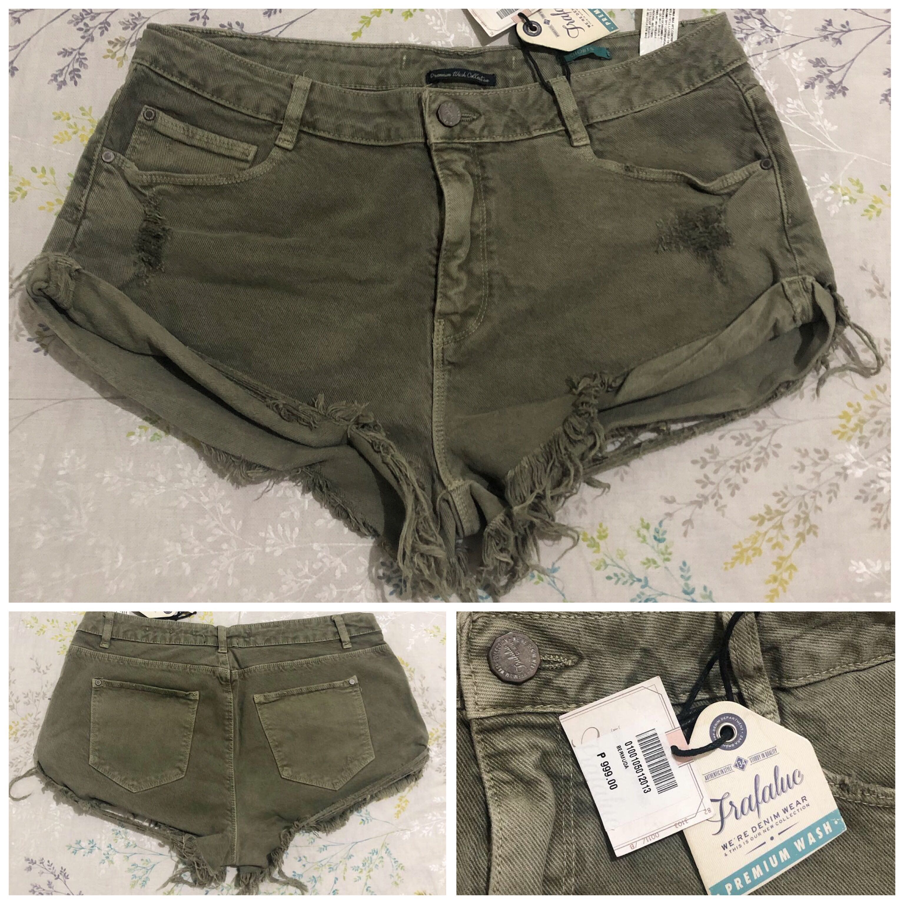 army green jean shorts