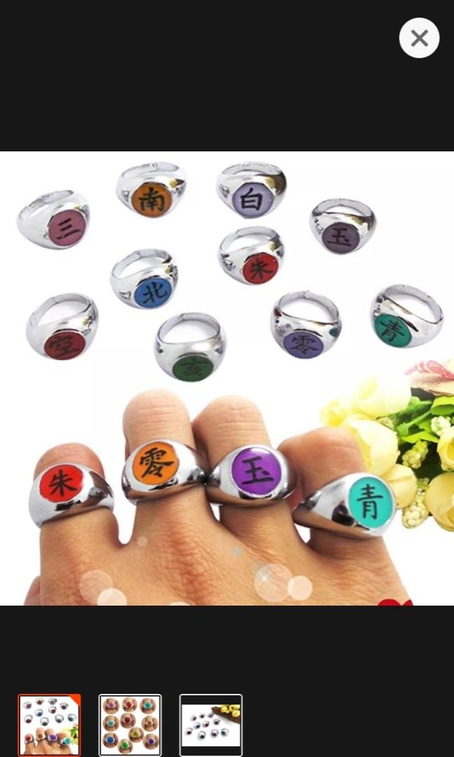 10pcs Naruto Rings Akatsuki Rong Set Cosplay Member S Ring Set