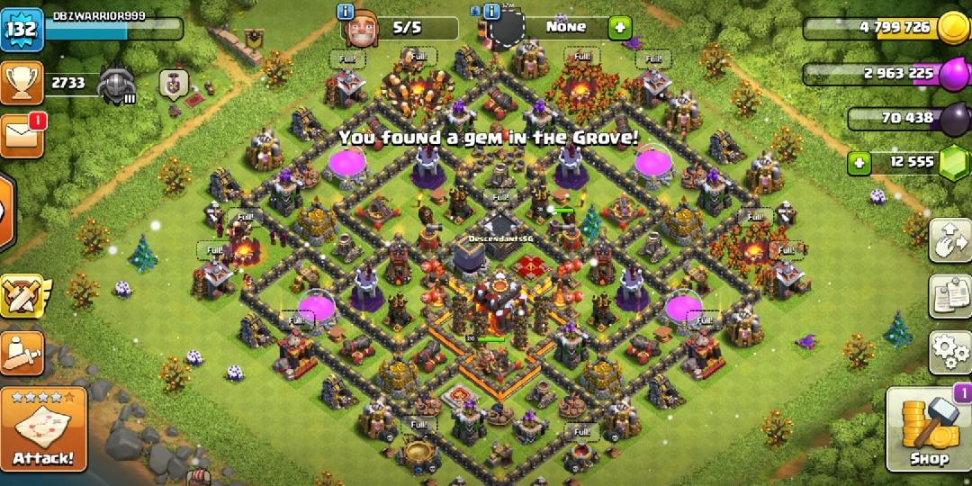 14K GEMS Town Hall 10 Clash of Clans account, Video Gaming ...