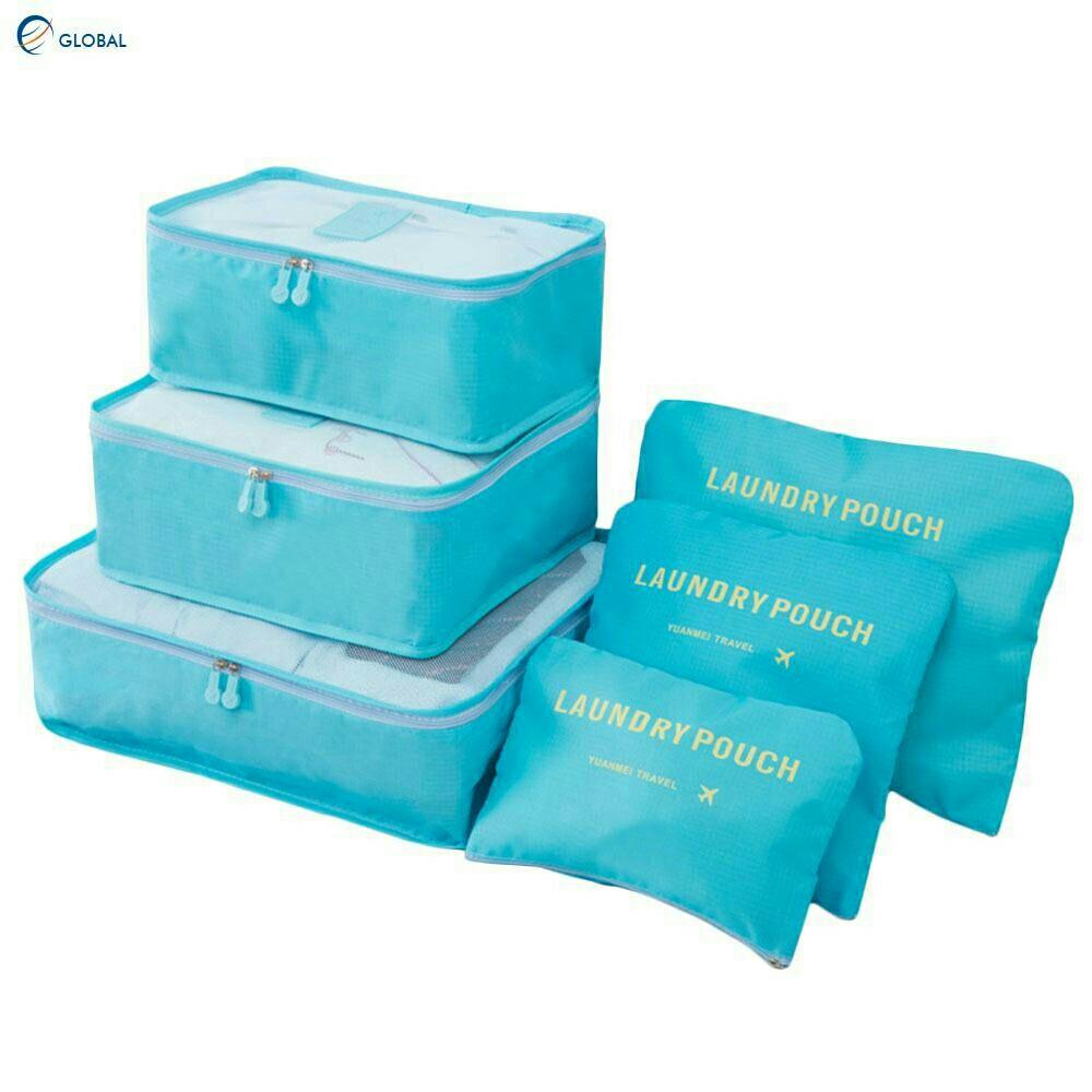 6pcs Set Travel Clothes Storage Bags Luggage Case Organizer Pouch Packing Cube Furniture Home Living Home Improvement Organisation Storage Boxes Baskets on Carousell