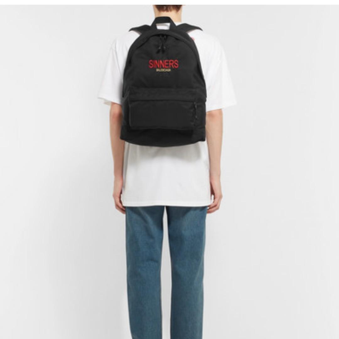 Balenciaga Explorer Embroidered Canvas Backpack