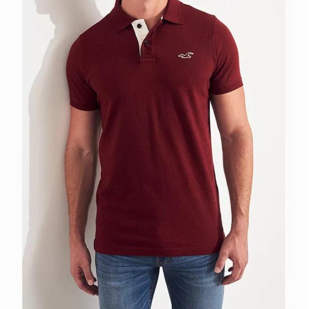 Stretch slim fit polo hollister on sale