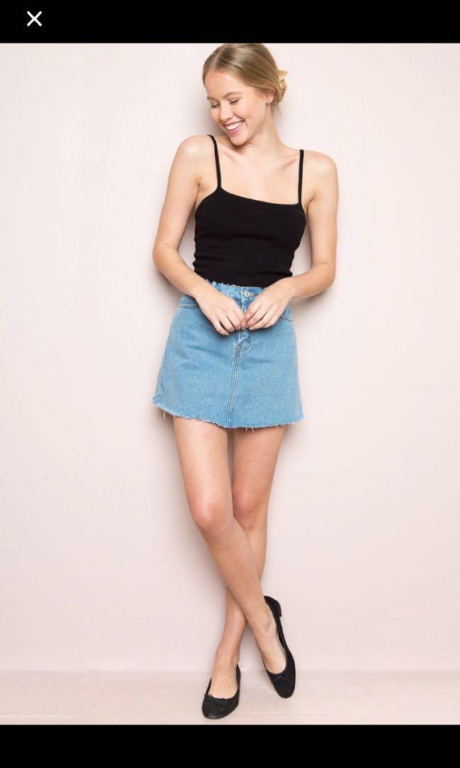 Brandy Melville John Galt Juliette Denim Skirt Skirts