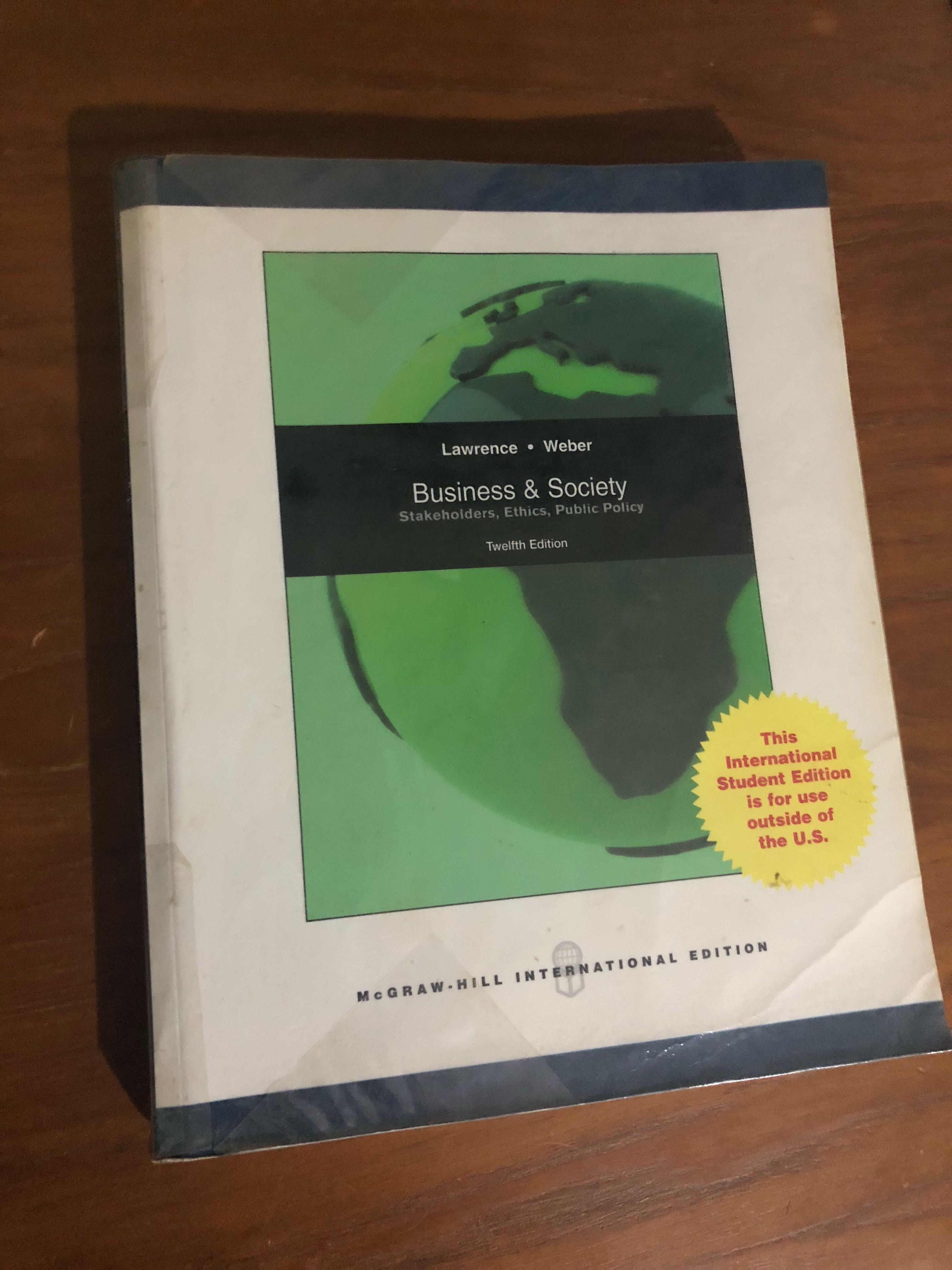 Business Society Stakeholders Ethics Public Policy Books