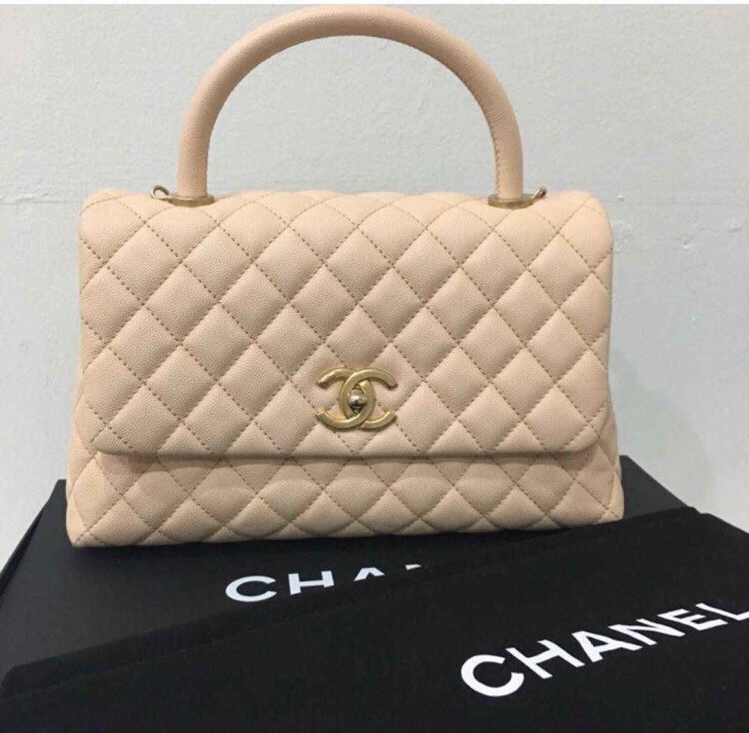 Chanel coco handle Beige with GHW.