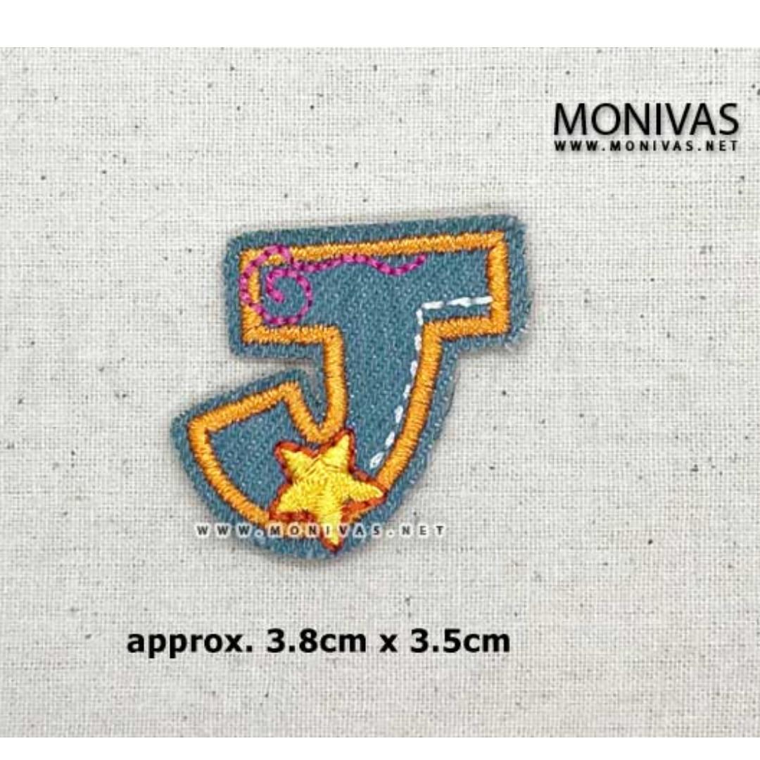 Diy Embroidery Denim Alphabet Iron On Patch Up Motif Letter J Applique Early Childhood Learning Badge Decorations Hobbies Toys Stationary Craft Handmade Craft On Carousell