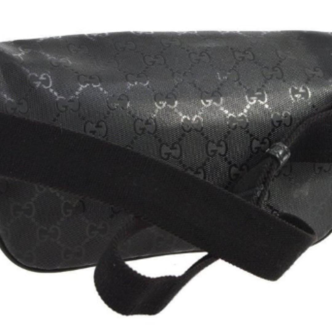 Gucci Black Leather GG Logo Men's / Women's Fanny Pack Waist Bag For Sale  at 1stDibs
