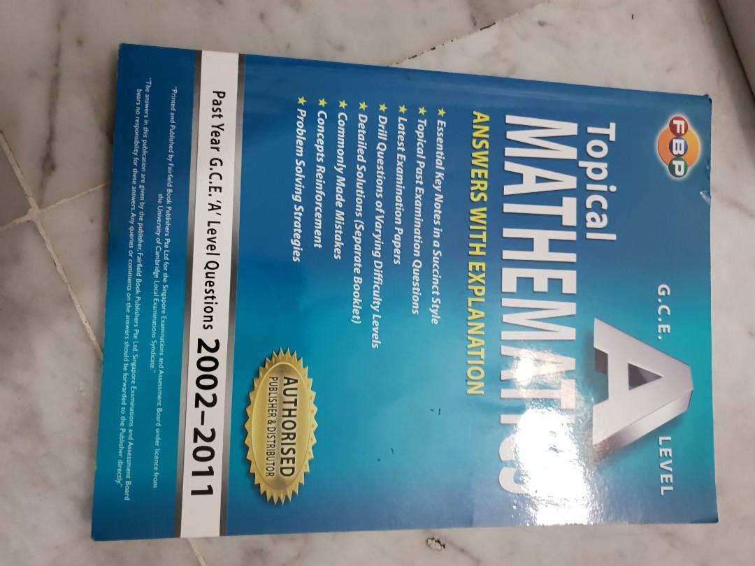 H2 Math Exam Questions With Solutions Book Books Stationery Textbooks Tertiary On Carousell