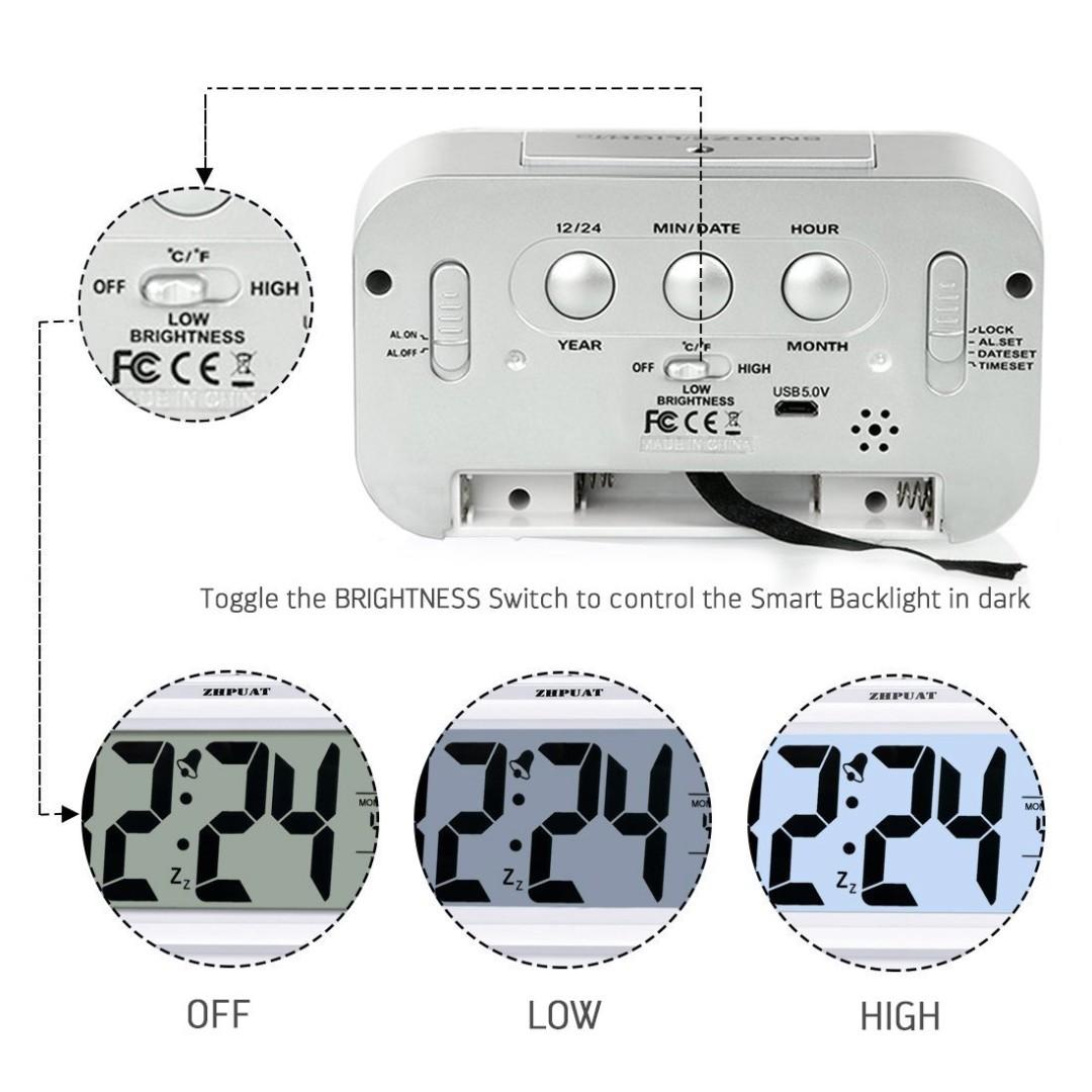 (J189) ZHPUAT [New Version Smart Light Alarm Clock, Furniture & Home
