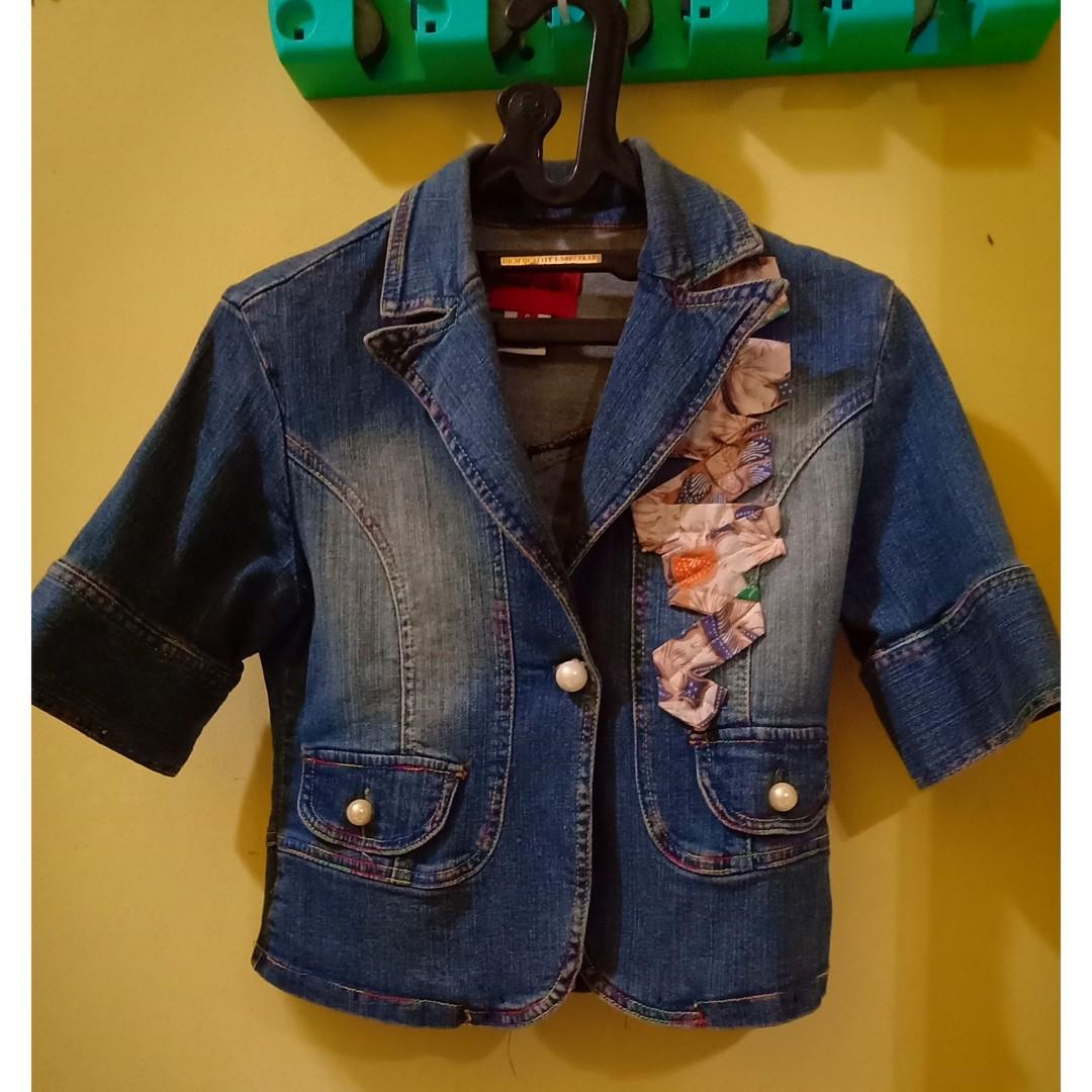 jaket jeans batik
