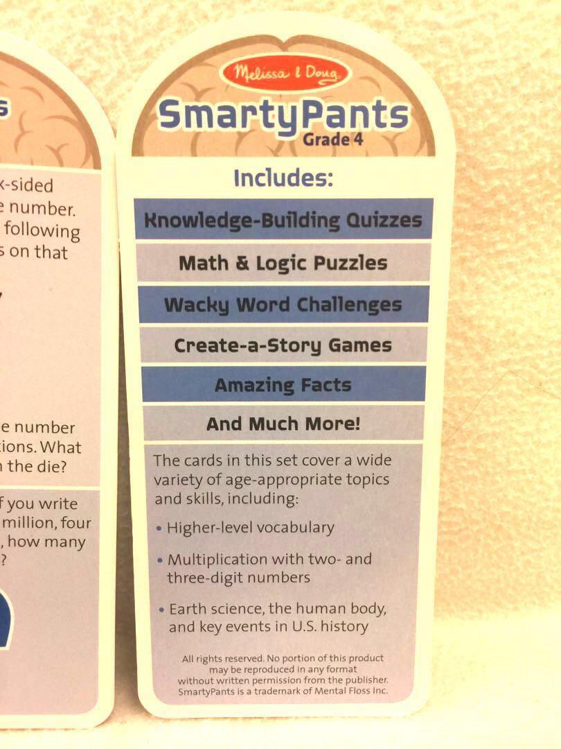 Melissa and Doug Smarty Pants Grade 4 Brain Building Cards