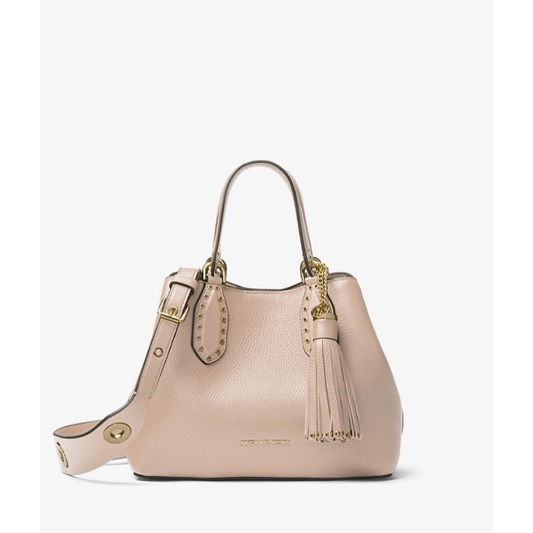 brooklyn small leather satchel michael kors