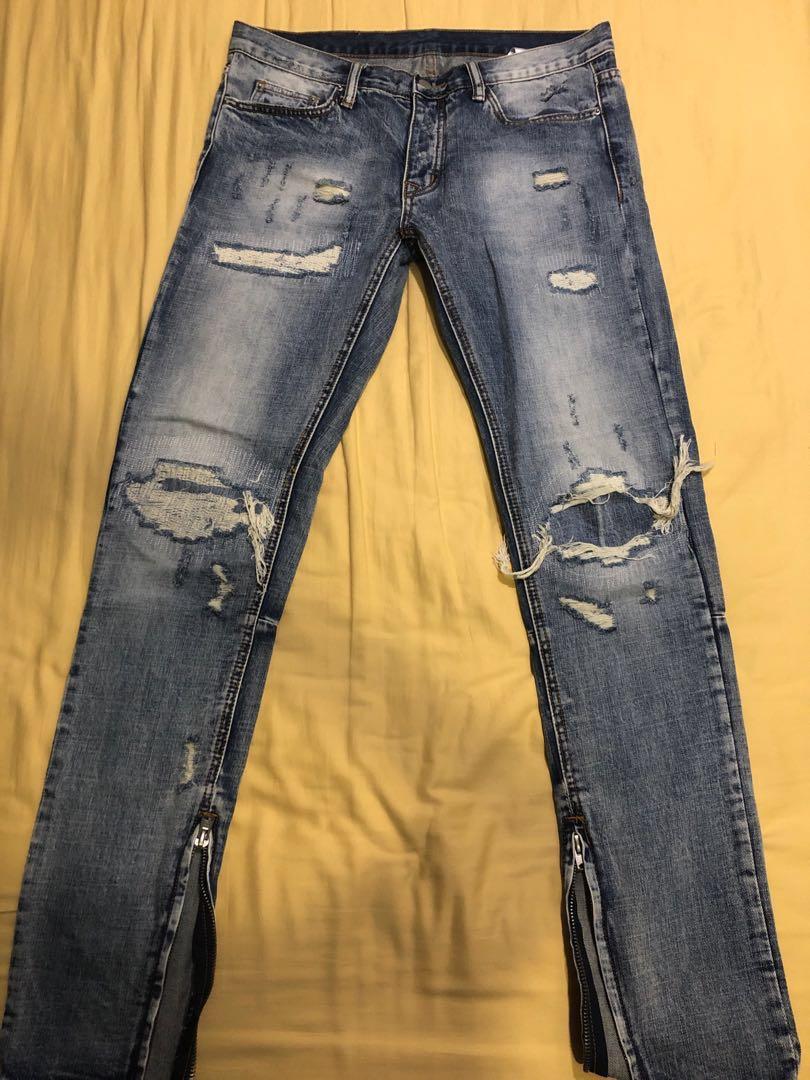 mnml m1 repaired denim