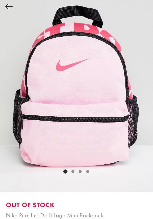 nike just do it bag pink and gray 