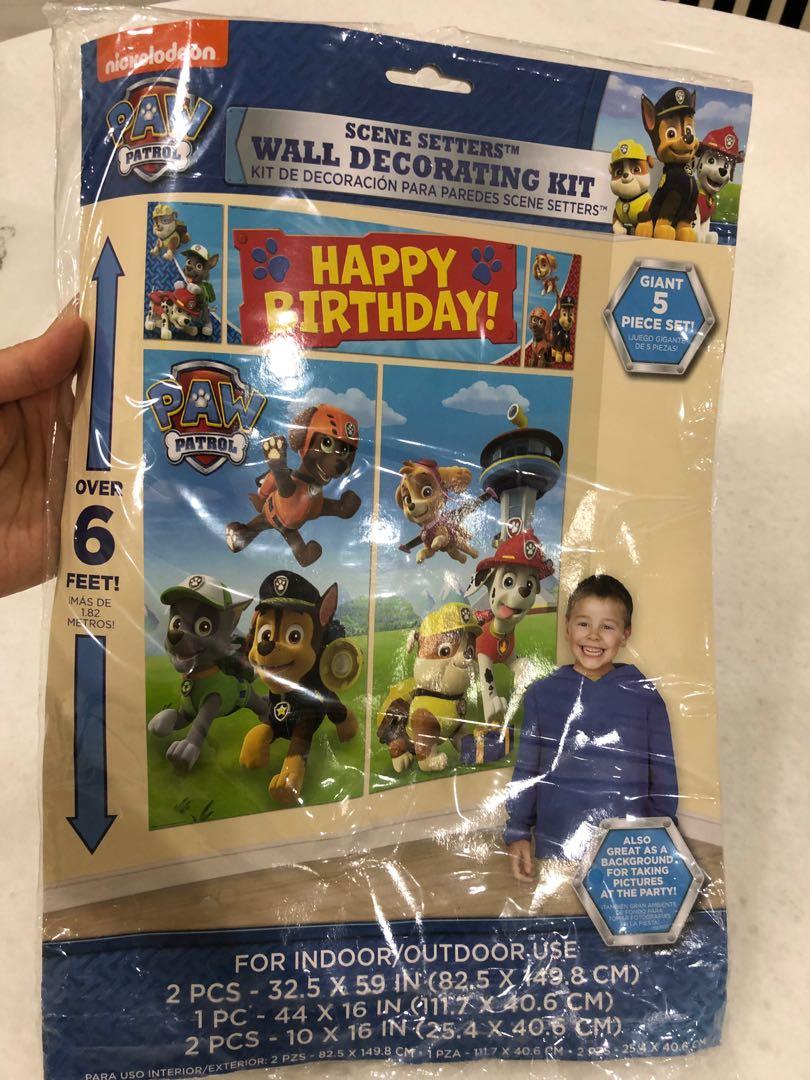 Paw Patrol Birthday Wall Decoration Kit Babies Kids Toys