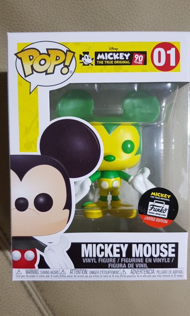 green and yellow mickey funko pop