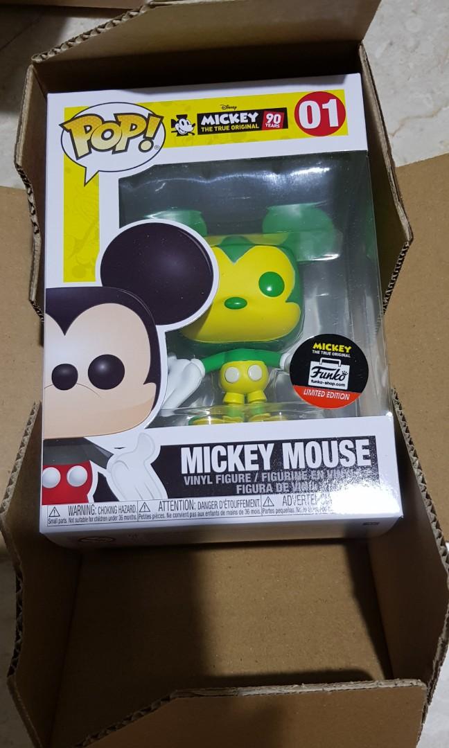 green and yellow mickey funko pop