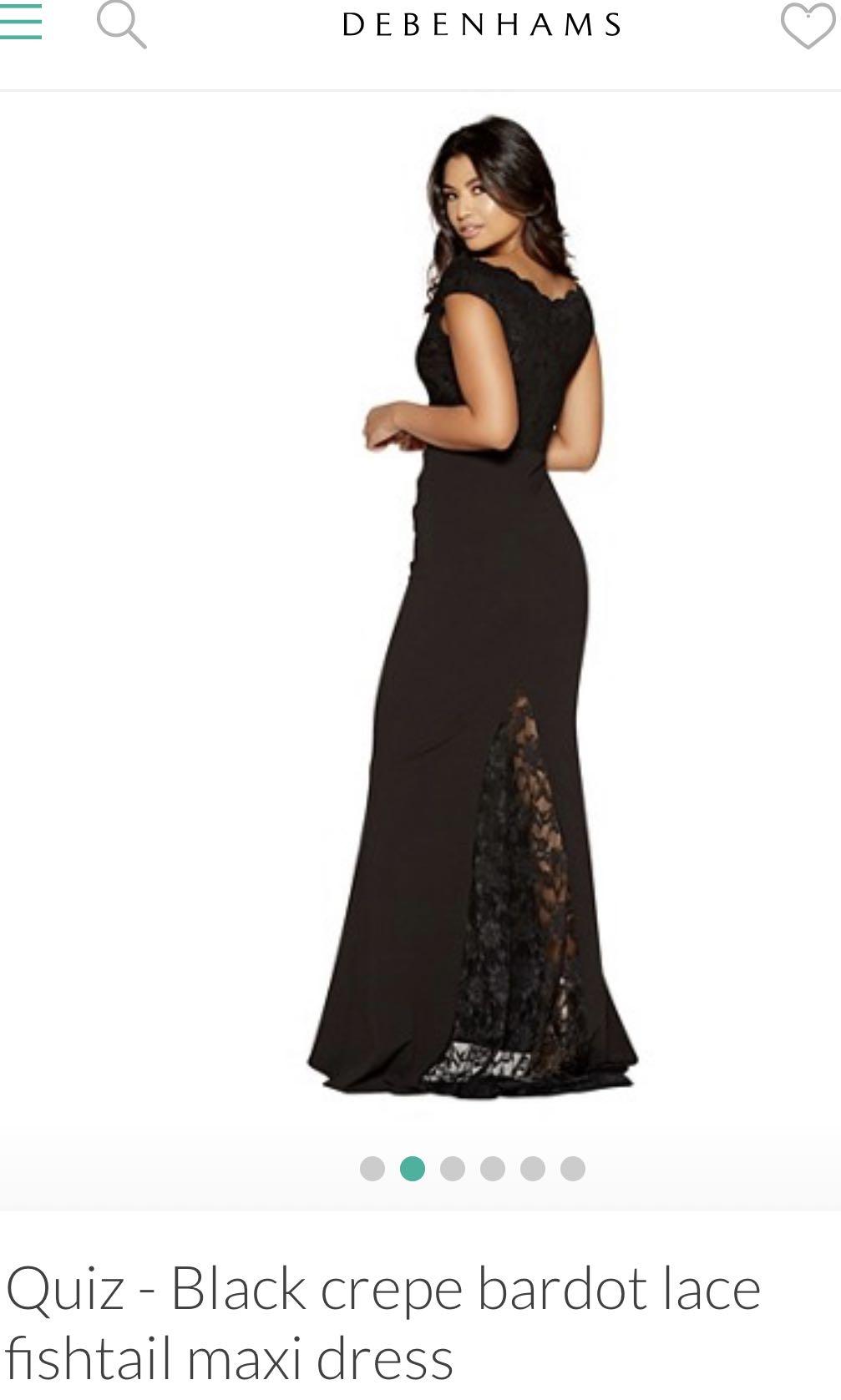 Quiz black lace fishtail maxi dress cheap
