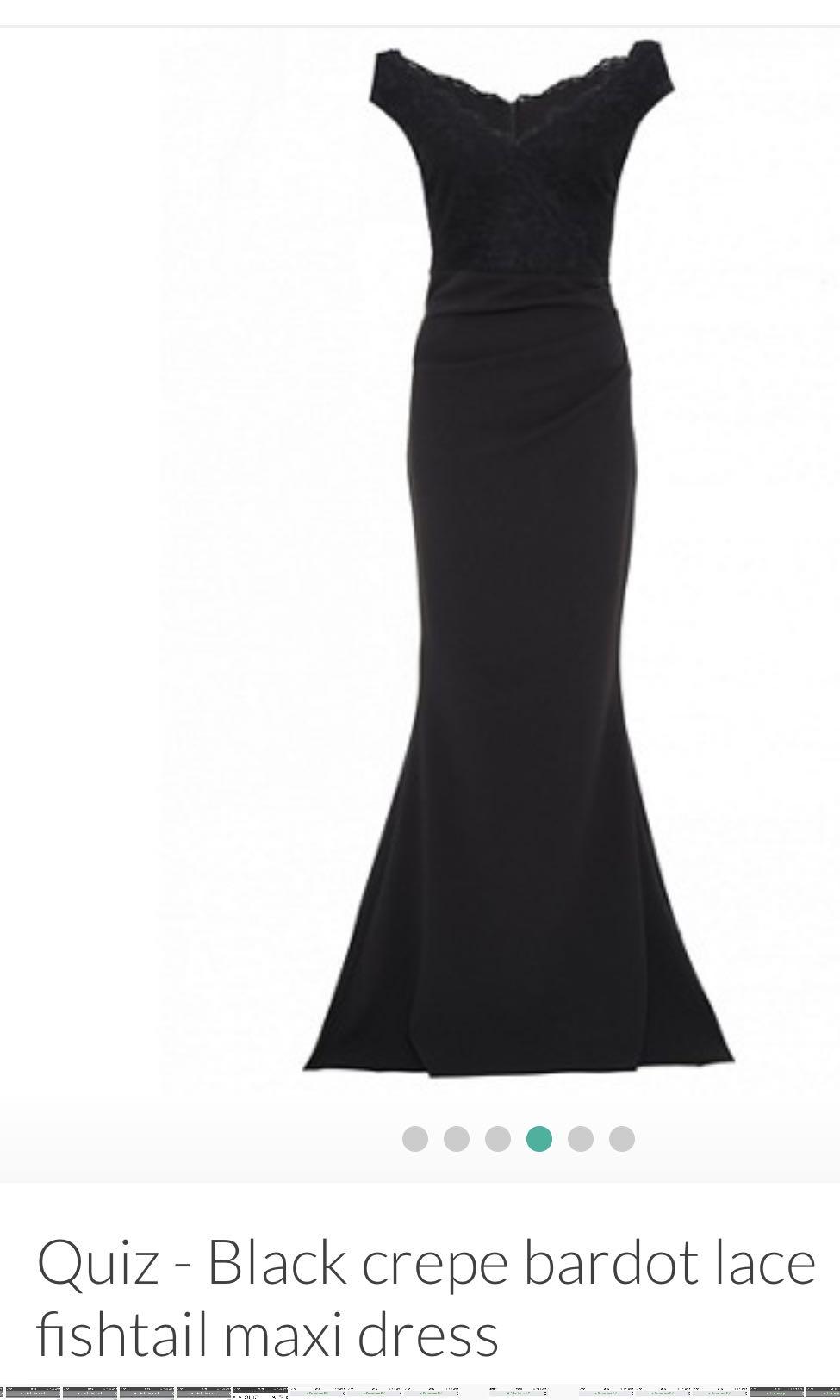 quiz black lace fishtail maxi dress