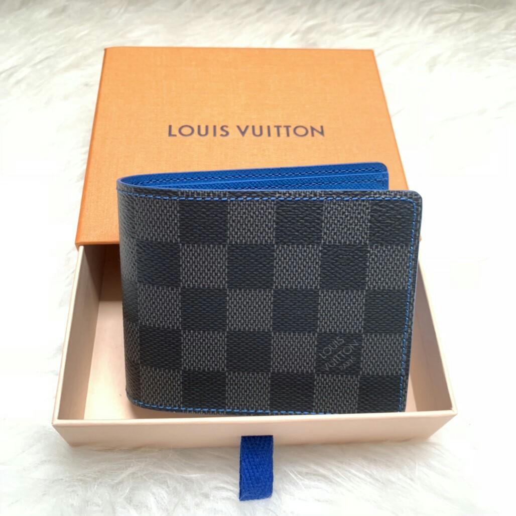 Ready LV Slender Wallet Inside Blue, Barang Mewah, Tas & Dompet di Carousell