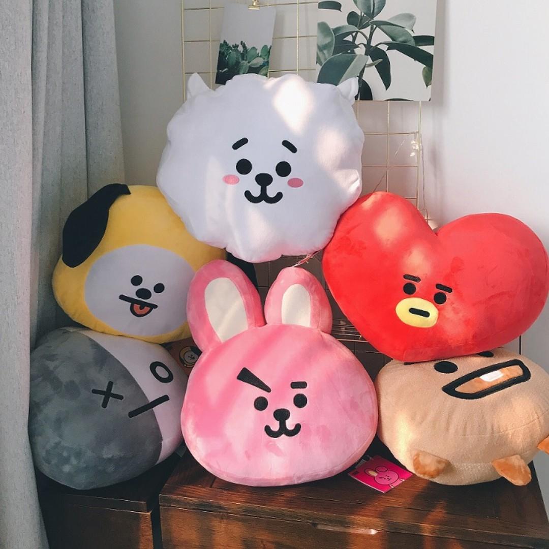 BTS BT21 stuffed toy BT21 Face cushion Plushie Plush toy Soft toy Korean Cooky Chimmy Tata Van Mang Shooky RJ Kpop V Kwave