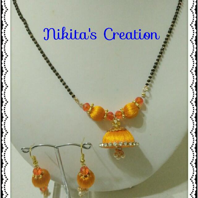 Silk thread clearance mangalsutra designs