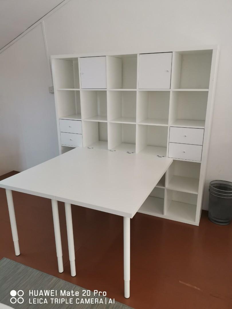 Study Table With Attached Bookshelves Furniture Tables Chairs