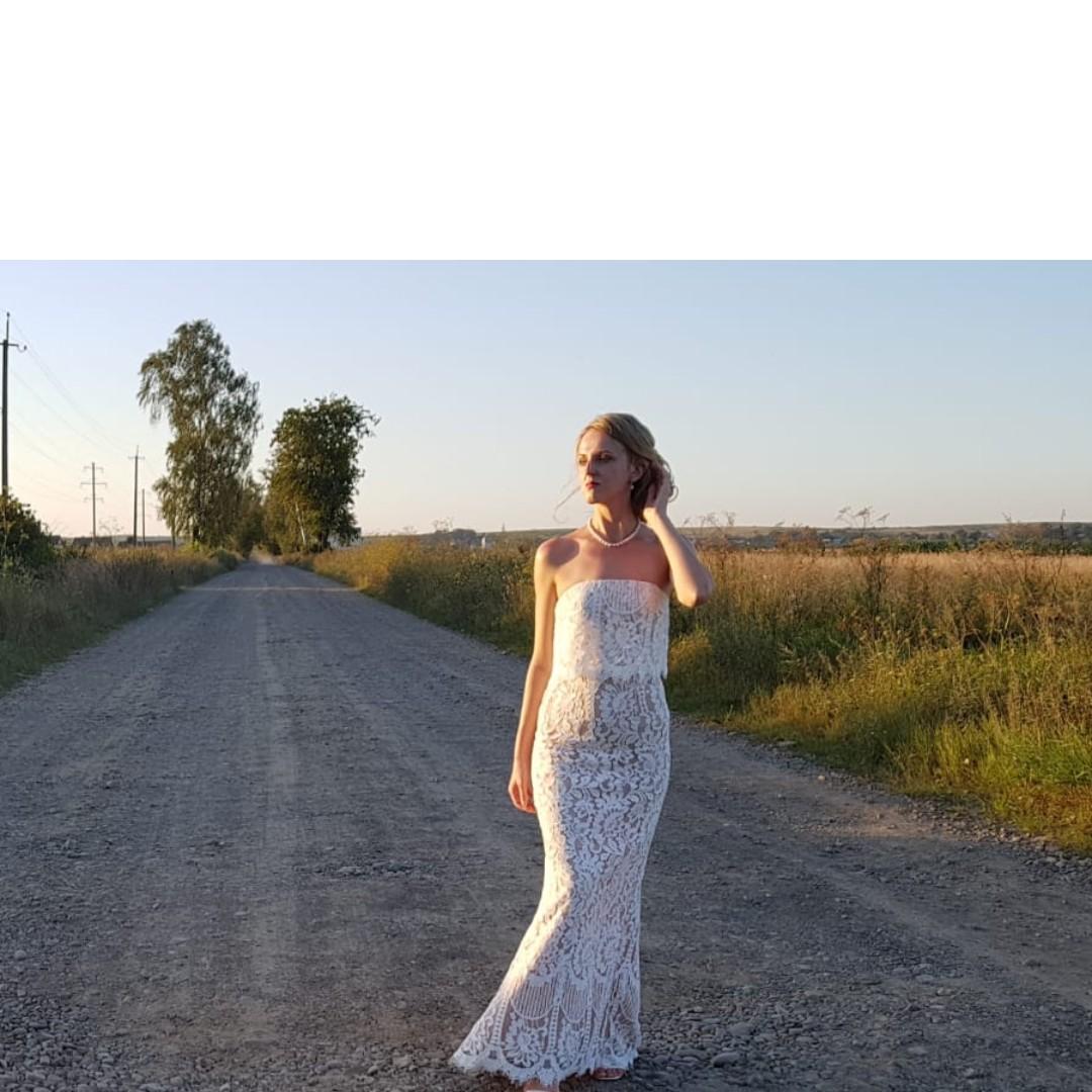 Wedding Dress All over lace bandeau maxi dress from JARLO LONDON. Worn only once and kept