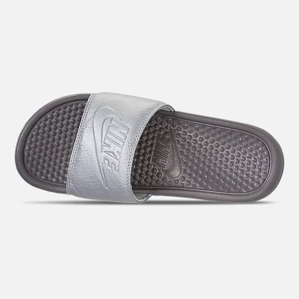 women's nike benassi just do it metallic slide sandals