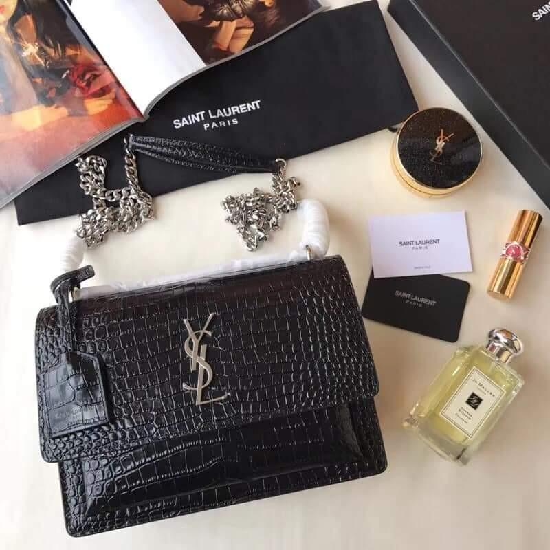 ysl croc chain bag