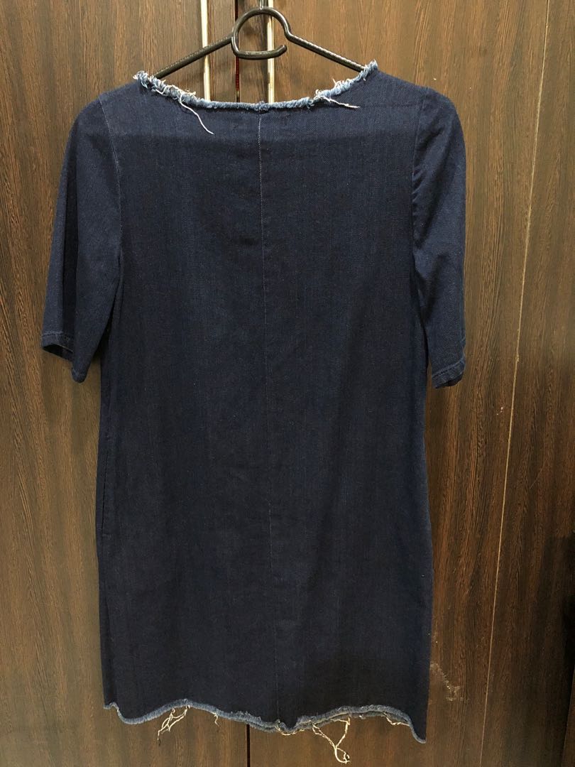 short sleeve denim dress zara